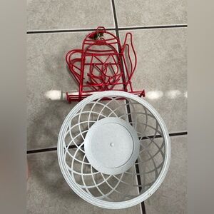 Wire Napkin holder and plastic basket